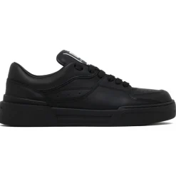 Dolce & Gabbana Dolce & Gabbana - Black Calf Leather Roma Low Top Sneakers - Dolce & Gabbana Exclusive Luxury Collection - Avvenice