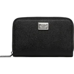 Dolce & Gabbana Dolce & Gabbana - Black Calf Leather Logo Plaque Wallet - Dolce & Gabbana Exclusive Luxury Collection - Avvenice^ Wallets