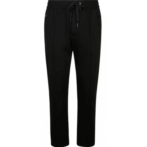 Dolce & Gabbana Dolce & Gabbana - Black Cotton Tapered Trousers - Dolce & Gabbana Exclusive Luxury Collection - Avvenice^ Trousers