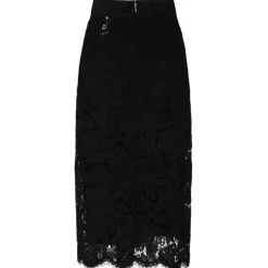 Dolce & Gabbana Dolce & Gabbana - Black Stretch Silk Midi Skirt - Dolce & Gabbana Exclusive Luxury Collection - Avvenice
