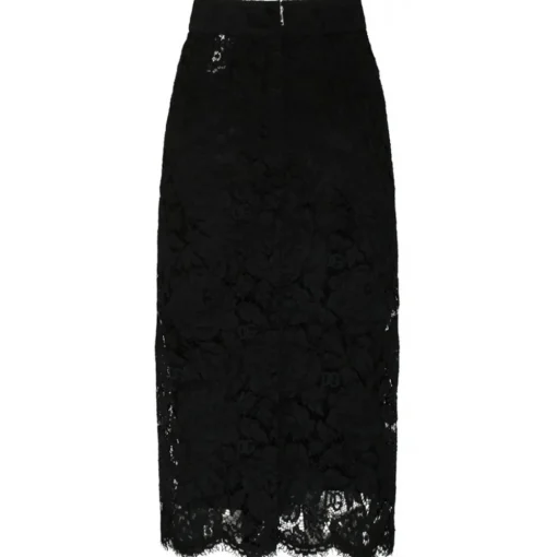 Dolce & Gabbana Dolce & Gabbana - Black Stretch Silk Midi Skirt - Dolce & Gabbana Exclusive Luxury Collection - Avvenice
