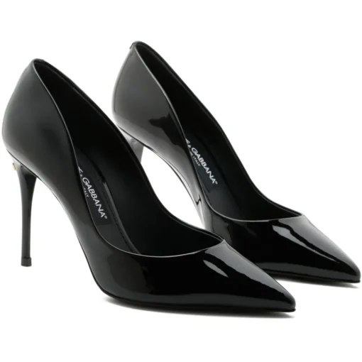 Dolce & Gabbana Dolce & Gabbana - Black Calf Leather Pointed Pumps - Dolce & Gabbana Exclusive Luxury Collection - Avvenice