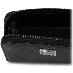 Dolce & Gabbana Dolce & Gabbana - Black Calf Leather Logo Plaque Wallet - Dolce & Gabbana Exclusive Luxury Collection - Avvenice^ Wallets