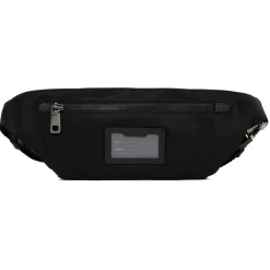 Dolce & Gabbana Dolce & Gabbana - Black Leather Trim Embossed Logo Belt Bag - Dolce & Gabbana Exclusive Luxury Collection - Avvenice