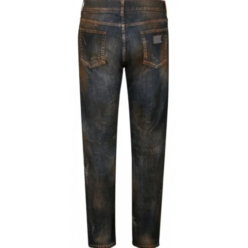 Dolce & Gabbana Dolce & Gabbana - Black Cotton Bleached Effect Jeans - Dolce & Gabbana Exclusive Luxury Collection - Avvenice^ Trousers