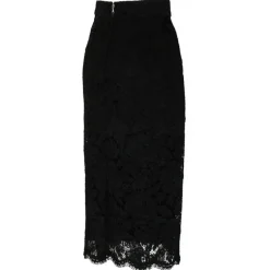 Dolce & Gabbana Dolce & Gabbana - Black Stretch Silk Midi Skirt - Dolce & Gabbana Exclusive Luxury Collection - Avvenice