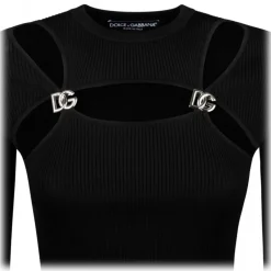 Dolce & Gabbana Dolce & Gabbana - Black DG Details Sweater - Dolce & Gabbana Exclusive Luxury Collection - Avvenice