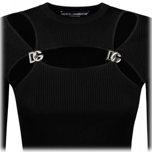 Dolce & Gabbana Dolce & Gabbana - Black DG Details Sweater - Dolce & Gabbana Exclusive Luxury Collection - Avvenice