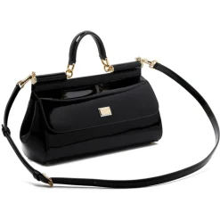 Dolce & Gabbana Dolce & Gabbana - Black Calf Leather Medium Sicily Shoulder Bag - Dolce & Gabbana Exclusive Luxury Collection - Avvenice^ Bags