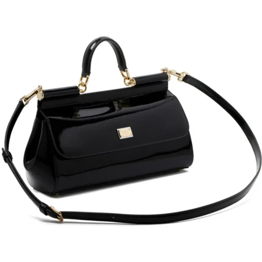 Dolce & Gabbana Dolce & Gabbana - Black Calf Leather Medium Sicily Shoulder Bag - Dolce & Gabbana Exclusive Luxury Collection - Avvenice^ Bags