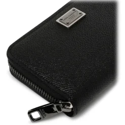 Dolce & Gabbana Dolce & Gabbana - Black Calf Leather Logo Plaque Wallet - Dolce & Gabbana Exclusive Luxury Collection - Avvenice^ Wallets