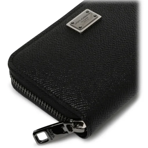Dolce & Gabbana Dolce & Gabbana - Black Calf Leather Logo Plaque Wallet - Dolce & Gabbana Exclusive Luxury Collection - Avvenice^ Wallets