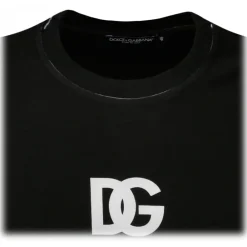 Dolce & Gabbana Dolce & Gabbana - Black Cotton Logo Print T-Shirt - Dolce & Gabbana Exclusive Luxury Collection - Avvenice^ T-shirt