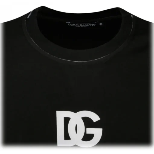 Dolce & Gabbana Dolce & Gabbana - Black Cotton Logo Print T-Shirt - Dolce & Gabbana Exclusive Luxury Collection - Avvenice^ T-shirt