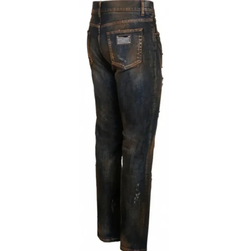 Dolce & Gabbana Dolce & Gabbana - Black Cotton Bleached Effect Jeans - Dolce & Gabbana Exclusive Luxury Collection - Avvenice^ Trousers