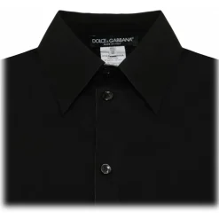 Dolce & Gabbana Dolce & Gabbana - Black Cotton Martini Shirt - Dolce & Gabbana Exclusive Luxury Collection - Avvenice^ Shirts