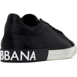 Dolce & Gabbana Dolce & Gabbana - Black Cordura Portofino Vintage Sneakers - Dolce & Gabbana Exclusive Luxury Collection - Avvenice^ Shoes