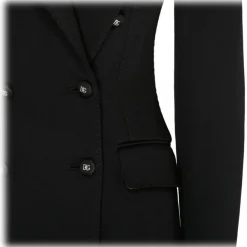 Dolce & Gabbana Dolce & Gabbana - Black Stetch Viscose Jersey Tailored Blazer - Dolce & Gabbana Exclusive Luxury Collection - Avvenice