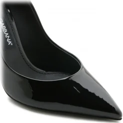 Dolce & Gabbana Dolce & Gabbana - Black Calf Leather Pointed Pumps - Dolce & Gabbana Exclusive Luxury Collection - Avvenice