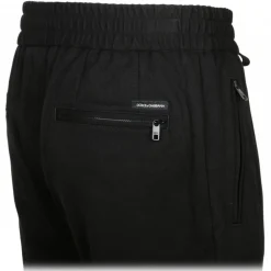 Dolce & Gabbana Dolce & Gabbana - Black Cotton Tapered Trousers - Dolce & Gabbana Exclusive Luxury Collection - Avvenice^ Trousers