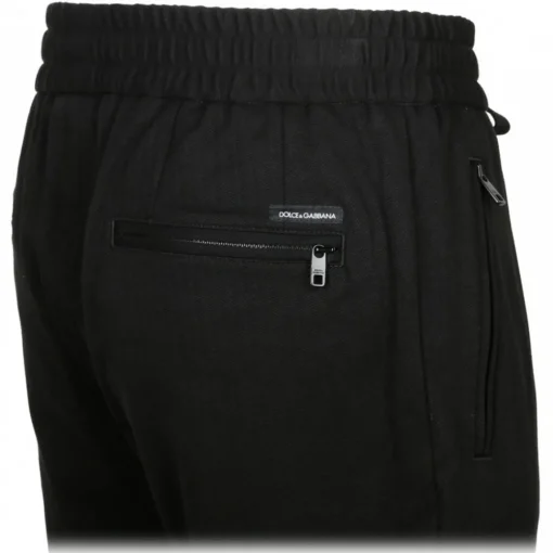 Dolce & Gabbana Dolce & Gabbana - Black Cotton Tapered Trousers - Dolce & Gabbana Exclusive Luxury Collection - Avvenice^ Trousers