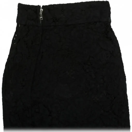 Dolce & Gabbana Dolce & Gabbana - Black Stretch Silk Midi Skirt - Dolce & Gabbana Exclusive Luxury Collection - Avvenice