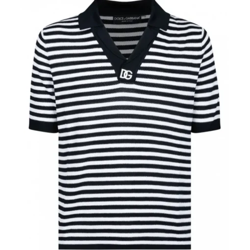 Dolce & Gabbana Dolce & Gabbana - Blue and White Striped Polo Shirt - Dolce & Gabbana Exclusive Luxury Collection - Avvenice^ T-shirt