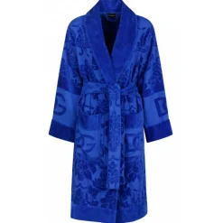 Dolce & Gabbana Dolce & Gabbana - Blue Cotton Bathrobe - Dolce & Gabbana Exclusive Luxury Collection - Avvenice
