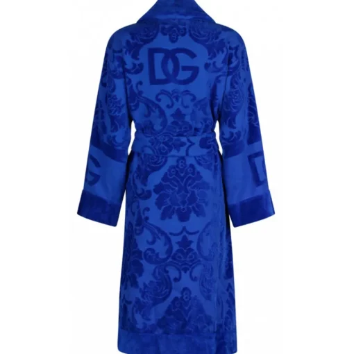 Dolce & Gabbana Dolce & Gabbana - Blue Cotton Bathrobe - Dolce & Gabbana Exclusive Luxury Collection - Avvenice