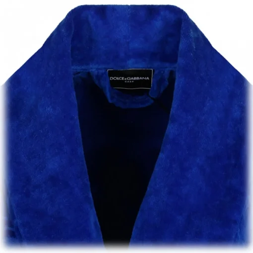 Dolce & Gabbana Dolce & Gabbana - Blue Cotton Bathrobe - Dolce & Gabbana Exclusive Luxury Collection - Avvenice