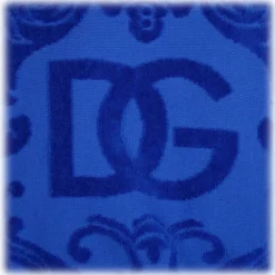 Dolce & Gabbana Dolce & Gabbana - Blue Cotton Bathrobe - Dolce & Gabbana Exclusive Luxury Collection - Avvenice