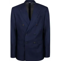 Dolce & Gabbana Dolce & Gabbana - Blue Wool Double-Breasted Blazer - Dolce & Gabbana Exclusive Luxury Collection - Avvenice^ Jackets