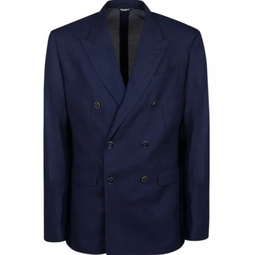 Dolce & Gabbana Dolce & Gabbana - Blue Wool Double-Breasted Blazer - Dolce & Gabbana Exclusive Luxury Collection - Avvenice^ Jackets
