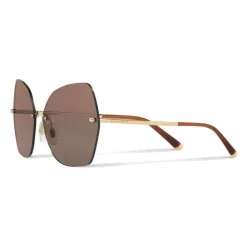 Dolce & Gabbana Eyewear Dolce & Gabbana - Butterfly Sunglasses with Metallic Details - Gold Brown - Dolce & Gabbana Eyewear - Avvenice