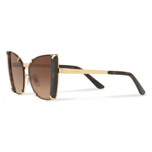 Dolce & Gabbana Eyewear Dolce & Gabbana - Butterfly Sunglasses with Faceted Details - Gold & Havana - Dolce & Gabbana Eyewear - Avvenice^ Sunglasses & Eyewear