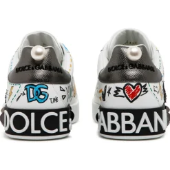 Dolce & Gabbana Dolce & Gabbana - Calf Leather Graffiti Print Low Top Sneakers - Dolce & Gabbana Exclusive Luxury Collection - Avvenice