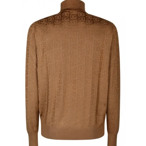 Dolce & Gabbana Dolce & Gabbana - Camel Brown Silk Knitted Top - Dolce & Gabbana Exclusive Luxury Collection - Avvenice^ Tops