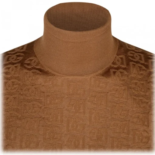 Dolce & Gabbana Dolce & Gabbana - Camel Brown Silk Knitted Top - Dolce & Gabbana Exclusive Luxury Collection - Avvenice^ Tops