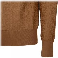 Dolce & Gabbana Dolce & Gabbana - Camel Brown Silk Knitted Top - Dolce & Gabbana Exclusive Luxury Collection - Avvenice^ Tops