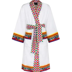 Dolce & Gabbana Dolce & Gabbana - Carretto Sciliano Printed Trim Bathrobe - Dolce & Gabbana Exclusive Luxury Collection - Avvenice^ Accessories