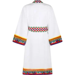 Dolce & Gabbana Dolce & Gabbana - Carretto Sciliano Printed Trim Bathrobe - Dolce & Gabbana Exclusive Luxury Collection - Avvenice^ Accessories