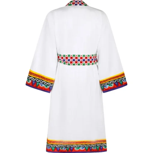 Dolce & Gabbana Dolce & Gabbana - Carretto Sciliano Printed Trim Bathrobe - Dolce & Gabbana Exclusive Luxury Collection - Avvenice^ Accessories