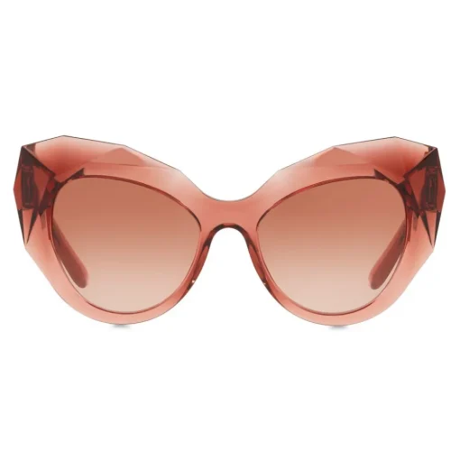 Dolce & Gabbana Eyewear Dolce & Gabbana - Cat Eye Sunglasses Stones & Logo Plaque - Pink Mirror - Dolce & Gabbana Eyewear - Avvenice^ Sunglasses & Eyewear