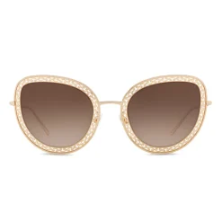 Dolce & Gabbana Eyewear Dolce & Gabbana - Cat Eye Devotion Sunglasses with Lace - Gold - Dolce & Gabbana Eyewear - Avvenice^ Sunglasses & Eyewear