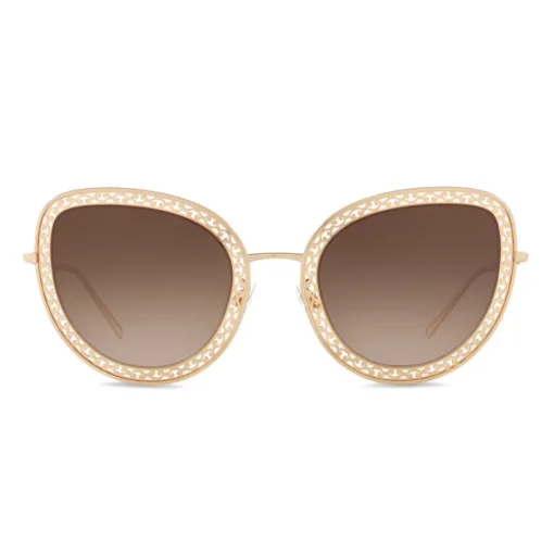 Dolce & Gabbana Eyewear Dolce & Gabbana - Cat Eye Devotion Sunglasses with Lace - Gold - Dolce & Gabbana Eyewear - Avvenice^ Sunglasses & Eyewear