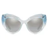Dolce & Gabbana Eyewear Dolce & Gabbana - Cat Eye Sunglasses Stones & Logo Plaque - Silver Mirror High - Dolce & Gabbana Eyewear - Avvenice