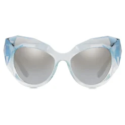 Dolce & Gabbana Eyewear Dolce & Gabbana - Cat Eye Sunglasses Stones & Logo Plaque - Silver Mirror High - Dolce & Gabbana Eyewear - Avvenice