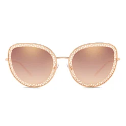 Dolce & Gabbana Eyewear Dolce & Gabbana - Cat Eye Devotion Sunglasses with Lace - Rose Gold - Dolce & Gabbana Eyewear - Avvenice