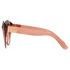Dolce & Gabbana Eyewear Dolce & Gabbana - Cat Eye Sunglasses Stones & Logo Plaque - Pink Mirror - Dolce & Gabbana Eyewear - Avvenice^ Sunglasses & Eyewear