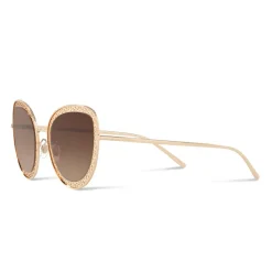 Dolce & Gabbana Eyewear Dolce & Gabbana - Cat Eye Devotion Sunglasses with Lace - Gold - Dolce & Gabbana Eyewear - Avvenice^ Sunglasses & Eyewear